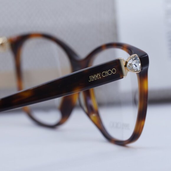 Jimmy Choo JC318/G 0086 00 Square 54mm Eyeglasses - Havana - Picture 10 of 11